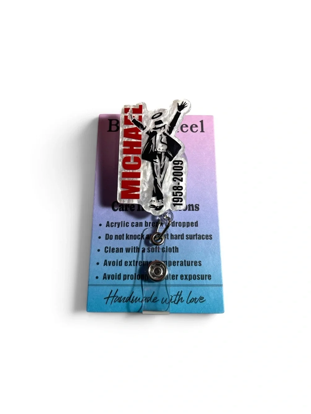 Michaels Red and Silver Michael Jackson Pin Badge